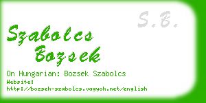 szabolcs bozsek business card